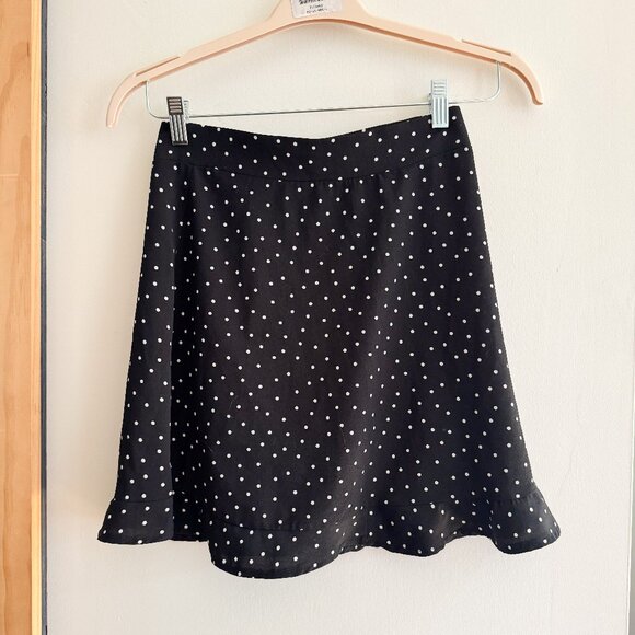 Polka Dot Fit and Flair Mini Skirt (M) - Picture 1 of 3